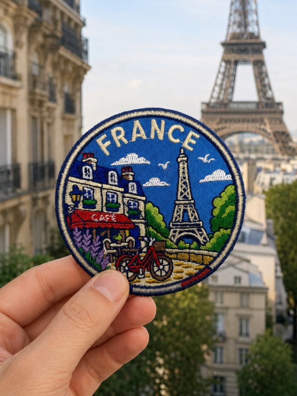 France Iron-On Patch – Paris Eiffel Tower Embroidered Travel Souvenir Badge